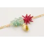 Pulsera cadena eslabones intercalados dorado mate 