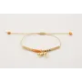 Pulsera hilo metalido dorado palido con nudo macra