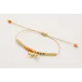 Pulsera hilo metalido dorado palido con nudo macra