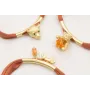 Pulsera seda natural rellena cobriza con tubo arqu