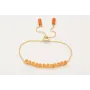 Pulsera cadena strass cristal naranja con cadena e