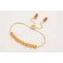 Pulsera cadena strass cristal naranja con cadena e
