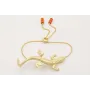 Pulsera cadena eslabón pequeño dorado mate con lag