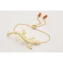 Pulsera cadena eslabón pequeño dorado mate con lag