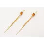 Pendientes serpiente ojos verdes con flecos dorado