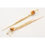 Pendientes serpiente ojos verdes con flecos dorado