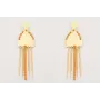 Pendientes triangulo dentado con colgante semi ova