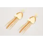 Pendientes triangulo dentado con colgante semi ova
