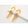 Pendientes triangulo dentado con colgante semi ova