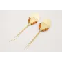 Pendientes perno semicirculo dentado con colgante 
