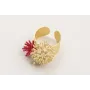 Anillo con estrella coral frambuesa, burruño bolit