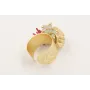 Anillo con estrella coral frambuesa, burruño bolit