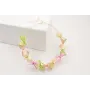 Collar hilo flexible con flores de 6 pétalos color