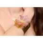 Brazalete con flores metalicas rosa y dorada, sol 