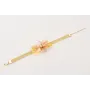 Pulsera cadena plana dorada mate, centro flores me
