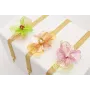 Pulsera cadena plana dorada mate, centro flores me