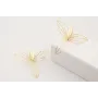 Pendientes perno ovalado concavo con flor 3 pétalo