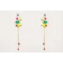 Pendientes perno gota esmaltda turquesa con distin