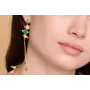 Pendientes perno gota esmaltda turquesa con distin