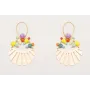 Pendientes herradura con lámina babero con esmalti