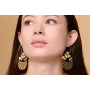 Pendientes herradura con lámina babero con esmalti