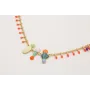 Collar cadena cerillas rojo coral con esmaltitos d