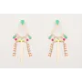 Pendientes perno gota esmaltada turquesa con aro 6