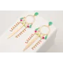 Pendientes perno gota esmaltada turquesa con aro 6