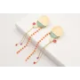 Pendientes perno semi disco satinado con semicircu