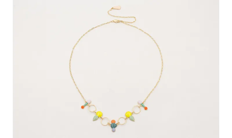 Collar cadena eslabón ovalado con esmaltitos de co