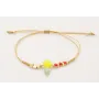 Pulsera hilo metalico dorado nudo serpiente con es
