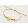 Pulsera hilo metalico dorado nudo serpiente con es