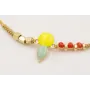 Pulsera hilo metalico dorado nudo serpiente con es