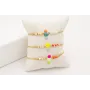 Pulsera hilo metalico dorado nudo serpiente con es