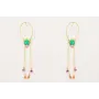 Pendientes perno herradura con flecos colgando rem