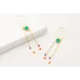 Pendientes perno herradura con flecos colgando rem