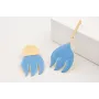 Pendientes perno lámina y semi disco satinados con