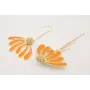 Pendientes irregulares nenufar esmaltado crema, pé