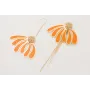 Pendientes irregulares nenufar esmaltado crema, pé
