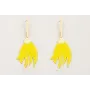 Pendientes lámina satina con flor plana esmaltada 