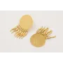 Pendientes ACERO INOX. Perno disco con pimientos c