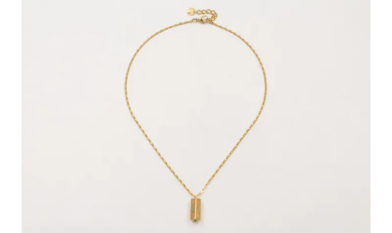 Solitario ACERO INOX. Cadena eslabón gota zigzag c