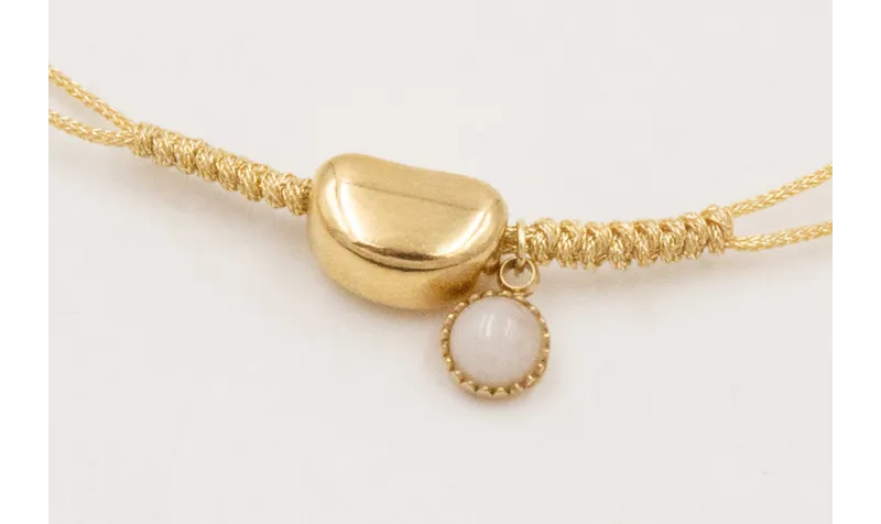 Pulsera ACERO INOX. Hilo metalico color dorado con