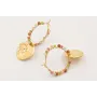 Pendientes ORO 18K. Aro con semipreciosas y colgan
