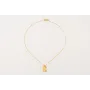 Solitario ORO 18K. Cadena micro bola con colgante 