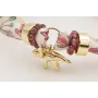Pulsera lazo estampado bies flores lila y morada c