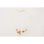 Collar cadena láminas ovaladas con colgantes dorad
