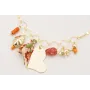 Collar cadena láminas ovaladas con colgantes dorad