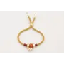 Pulsera cordón retorcido trenzado mostaza con aro 