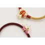 Pulsera cordón retorcido trenzado mostaza con aro 